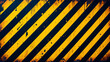 © Tark - Grungy yellow and black metal background with diagonal stripes ideal for caution or hazard signs. Generative AI
