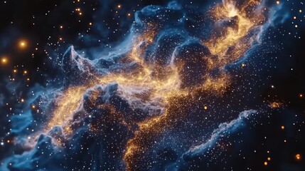 Wall Mural - illuminated particles in space: a digital art journey