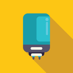 Poster - electric water heater ensuring hot water supply, featuring a minimalist design in shades of blue and