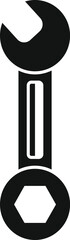 Poster - black silhouette of a double ended wrench featuring a hexagonal socket and an open end, ideal for me