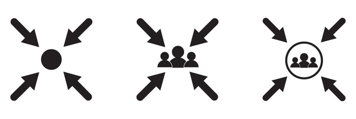 Poster - Assembly point icon. Emergency evacuation assembly icon, vector illustration