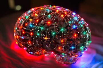 Wall Mural - Neural Network and Data Connectivity: An Abstract Digital Brain