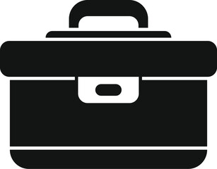 Poster - Black lunchbox icon representing a container for transporting meals, emphasizing freshness and portability