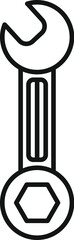 Poster - line drawing of an adjustable wrench, featuring a hexagonal end, designed for tightening or loosenin