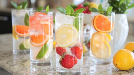 Poster - Refreshing Citrus Fruit Infused Water Drinks
