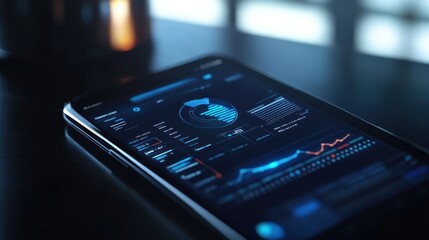 Poster - Smartphone Displaying Financial Data And Charts