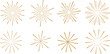 © Kati Moth - Starburst set, gold vector line art radial starburst shape set, burst clip art illustration, abstract fireworks, isolated