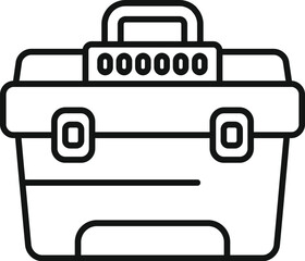 Poster - secure toolbox with combination lock ensuring safekeeping of tools for construction and maintenance 