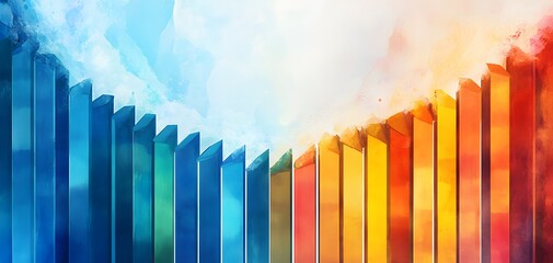 Poster - Colorful abstract bars representing energy flow.