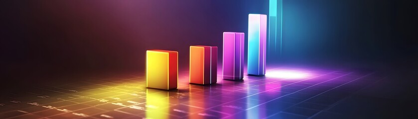 Poster - Colorful bar graph showing business growth.