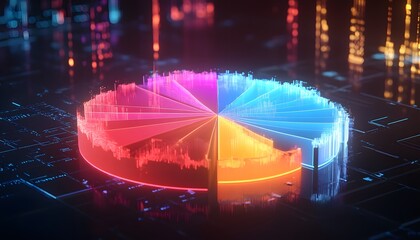 Poster - Colorful data visualization on a digital interface.