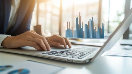 Poster - Businessperson Analyzing Data on Laptop Screen