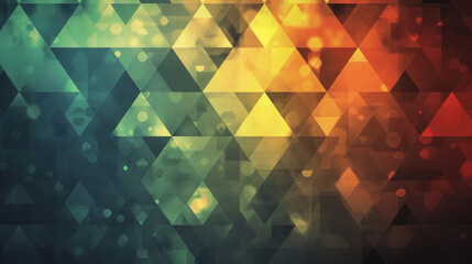 Poster - a colorful abstract background with triangles and squares