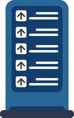 Aufkleber - Blue interactive digital signage kiosk with blank screen space for your message is showing up arrows for navigation