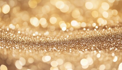 Poster - Festive Christmas Background With Copy Space In Abstract Beige Sparkle Template. Bokeh Glitter Creates A Blur Effect. Perfect For Holiday Designs.