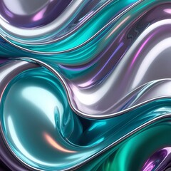 Poster - Captivating abstract flowing shapes with vibrant colors in a modern design setting