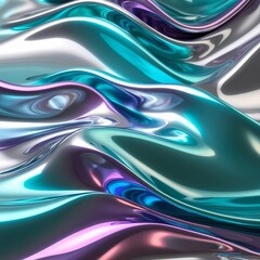 Aufkleber - colorful fluid patterns create a mesmerizing abstract design in shades of teal, silver, and purple