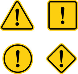 Wall Mural - yellow warning dangerous attention icon, danger symbol, filled flat sign, solid pictogram, isolated 