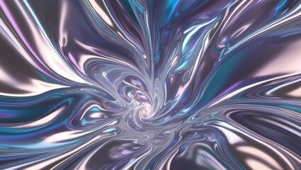 Leinwandbilder - Colorful abstract swirl design with metallic sheen and dynamic movement captured in vivid detail