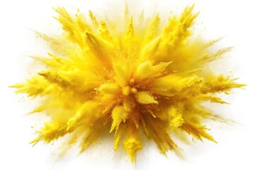 Wall Mural - Colorful explosion of yellow on a white background