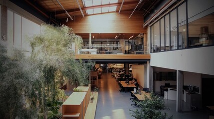 Poster - Modern Office Interior With Plants And Natural Light