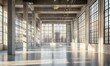 © Valentyna - Spacious empty industrial loft with large windows, high ceilings, and concrete floor.