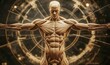 © Valentyna - Vitruvian man, the structure of human muscles, biology of the muscular system. Human anotomy concept