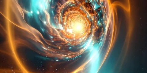 Wall Mural - conical burst of energy in outer space, swirling star particles, 4k video