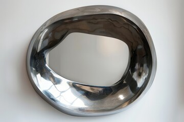 Poster - Unique abstract mirror design showcased on a minimalist surface, highlighting its reflective qualities and modern aesthetics