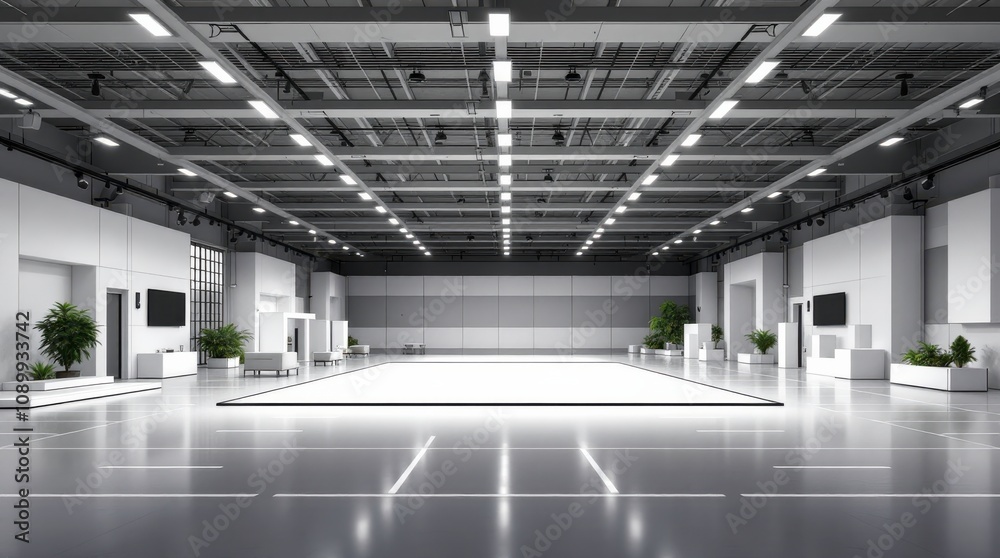 Exibition Setup Exhibition Center Featuring Modern Booth Setup for Trade Show ...