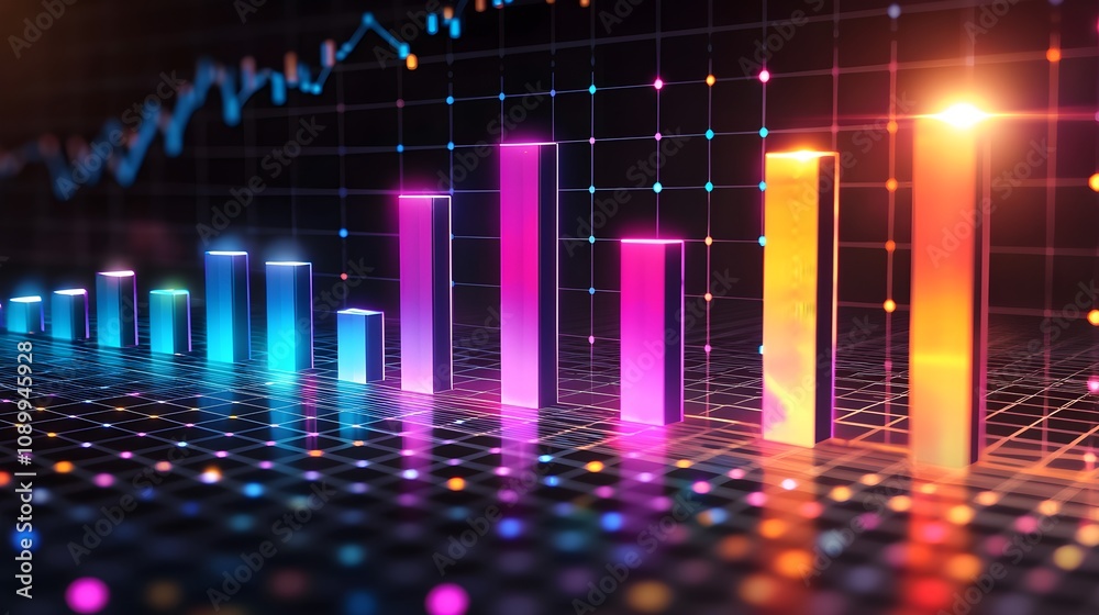 Multi-colored bar chart showing sectoral performance in the stock ...