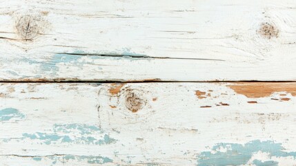 Poster - Explore the intricate details of weathered wood with faded blue accents and a charming rustic appearance highlighted in the close-up shot