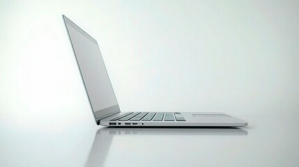 Poster - Sleek and Modern Laptop Design Showcased from Side Angle with Minimalist Background Ideal for Technology and Innovation Themes