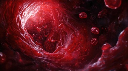 Poster - A detailed and high-quality microscopic view of fat plaque buildup inside an artery, illustrating blocked blood flow.
