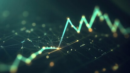 Poster - Abstract Green Data Line Graph