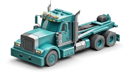 Aufkleber - A stylized turquoise truck designed for hauling or transporting heavy loads.