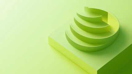 Poster - A minimalist design featuring layered curves on a soft green background.
