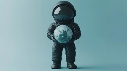 Aufkleber - An astronaut holding a globe, symbolizing exploration and environmental awareness.