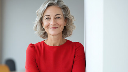 Wall Mural - Australian senior business woman standing at office after budget meeting