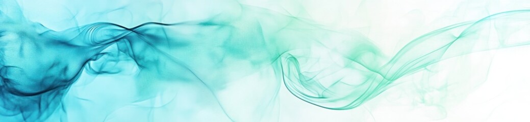 Poster - Abstract blue and green smoke waves create a calming visual effect.