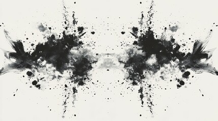 Poster - Abstract Fluid Ink Blot Pattern with Artistic Splashes and Dramatic Contrasts for Creative Design Projects and Backgrounds