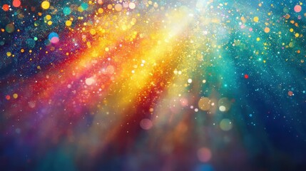 Poster - A Stunning Burst of Colorful Light with Glittering Particles and Dust Creating a Magical Atmosphere in a Sparkling Display of Radiance and Splendor