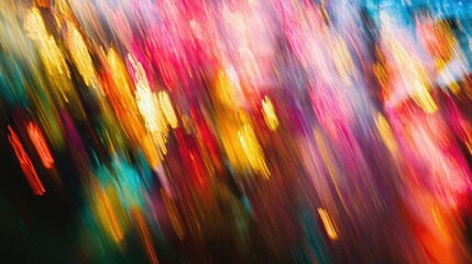 Poster - Vibrant Fireworks Display with Colorful Blurred Streaks Illuminating the Night Sky in an Abstract Explosion of Light and Color