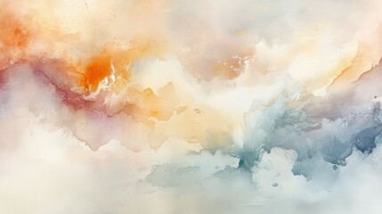Poster - Soft and Dreamy Abstract Watercolor Wash in Pastel Tones, Perfect for Calm and Serene Backgrounds, Ideal for Art Projects, Interior Design, and Print Media