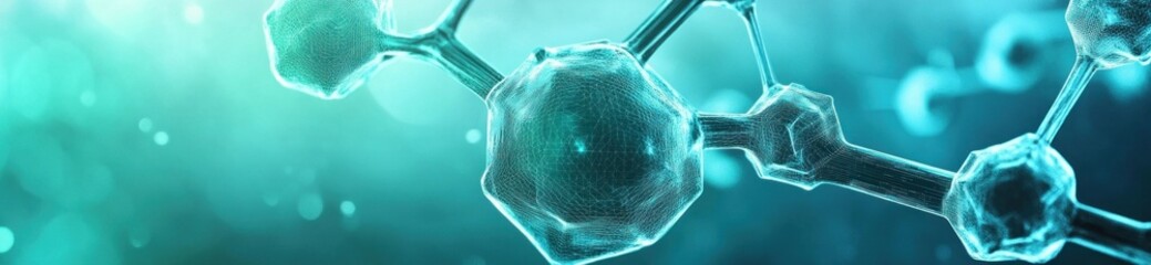 Poster - Abstract representation of molecular structures in a scientific context.