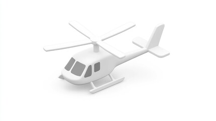 Poster - A simple white helicopter model, showcasing its design and structure.