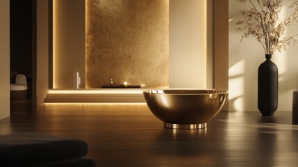 Wall Mural - Golden Bathtub Interior.