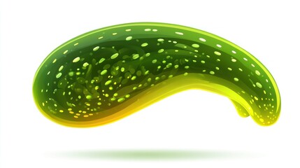 Poster - A glossy green blob resembling a stylized pickle with bright speckles.