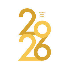 Wall Mural - 2026 Happy New Year Design with golden number.