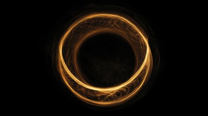 Poster - Abstract Smoke Ring Patterns on a Black Background Capturing the Ethereal Beauty of Light and Motion in a Circular Design